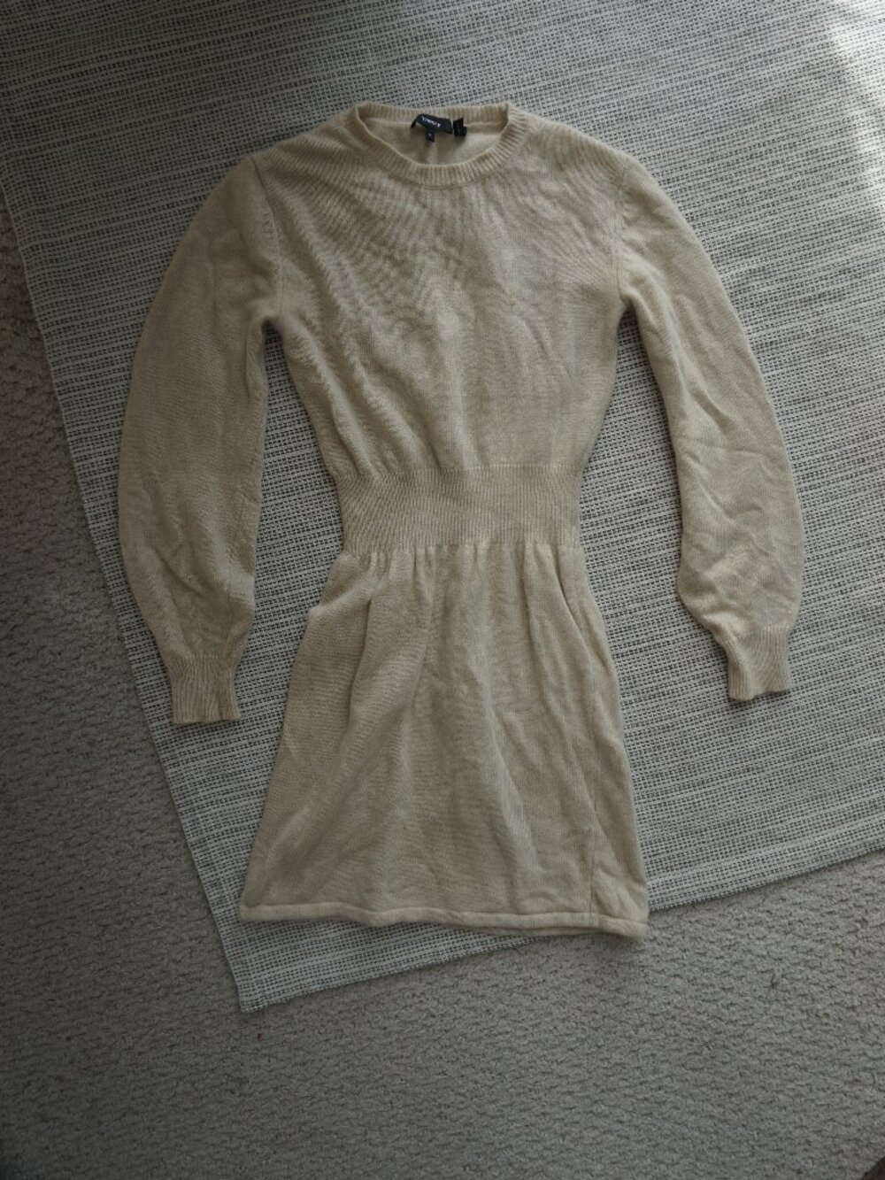 Theory Wool Cashmere Knit Long Bubble Sleeve Dress S
